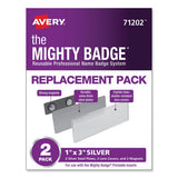 Avery® The Mighty Badge Name Badge Holders, Horizontal, 3 X 1, Silver, 2-pack freeshipping - TVN Wholesale 