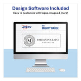 Avery® The Mighty Badge Name Badge Holder Kit, Horizontal, 3 X 1, Inkjet, Silver, 10 Holders- 80 Inserts freeshipping - TVN Wholesale 