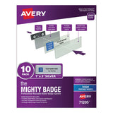 Avery® The Mighty Badge Name Badge Holder Kit, Horizontal, 3 X 1, Inkjet, Silver, 10 Holders- 80 Inserts freeshipping - TVN Wholesale 