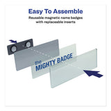 Avery® The Mighty Badge Name Badge Holder Kit, Horizontal, 3 X 1, Laser, Silver, 10 Holders- 80 Inserts freeshipping - TVN Wholesale 