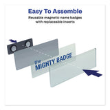 Avery® The Mighty Badge Name Badge Holder Kit, Horizontal, 3 X 1, Laser, Silver, 50 Holders-120 Inserts freeshipping - TVN Wholesale 