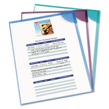Corner Lock Document Sleeves, Letter Size, Assorted Colors, 6-pack