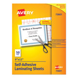 Avery® Clear Self-adhesive Laminating Sheets, 3 Mil, 9" X 12", Matte Clear, 50-box freeshipping - TVN Wholesale 