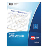 Avery® Top-load Clear Vinyl Envelopes W-thumb Notch, 4 X 6, Clear, 10-pack freeshipping - TVN Wholesale 