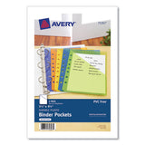 Avery® Small Binder Pockets, Standard, 7-hole Punched, Assorted, 5 1-2 X 9 1-4, 5-pack freeshipping - TVN Wholesale 