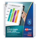 Avery® Print And Apply Index Maker Clear Label Sheet Protector Dividers With White Tabs, 5-tab, 11 X 8.5, White, 1 Set freeshipping - TVN Wholesale 