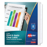 Avery® Print And Apply Index Maker Clear Label Sheet Protector Dividers With White Tabs, 8-tab, 11 X 8.5, Clear, 1 Set freeshipping - TVN Wholesale 