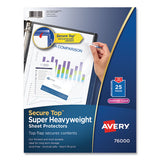 Avery® Secure Top Sheet Protectors, Super Heavy Gauge, Letter, Diamond Clear, 25-pack freeshipping - TVN Wholesale 