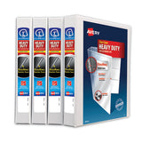 Avery® Heavy-duty Non Stick View Binder With Durahinge And Slant Rings, 3 Rings, 1" Capacity, 11 X 8.5, White, 4-pack freeshipping - TVN Wholesale 