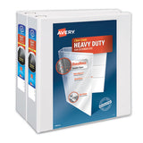 Avery® Heavy-duty Non Stick View Binder With Durahinge And Slant Rings, 3 Rings, 4" Capacity, 11 X 8.5, White, 2-pack freeshipping - TVN Wholesale 