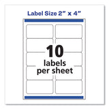 Avery® Shipping Labels W- Trueblock Technology, Inkjet Printers, 2 X 4, White, 10-sheet, 25 Sheets-pack freeshipping - TVN Wholesale 