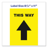 Avery® Social Distancing Floor Decals, 8.5 X 11, This Way, Yellow Face, Black Graphics, 5-pack freeshipping - TVN Wholesale 
