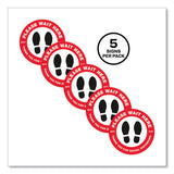 Avery® Social Distancing Floor Decals, 10.5" Dia, Please Wait Here, Red-white Face, Black Graphics, 5-pack freeshipping - TVN Wholesale 