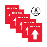 Avery® Social Distancing Floor Decals, 8.5 X 11, This Way, Red Face, White Graphics, 5-pack freeshipping - TVN Wholesale 