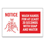 Avery® Preprinted Surface Safe Wall Decals, 10 X 7, Wash Hands For At Least 20 Seconds, White-red Face, Red Graphics, 5-pack freeshipping - TVN Wholesale 