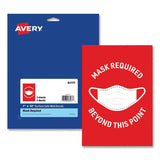 Avery® Preprinted Surface Safe Wall Decals, 7 X 10, Mask Required Beyond This Point, Red Face, White Graphics, 5-pack freeshipping - TVN Wholesale 