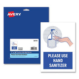 Avery® Preprinted Surface Safe Wall Decals, 7 X 10, Please Use Hand Sanitizer, White Face, Blue-gray Graphics, 5-pack freeshipping - TVN Wholesale 