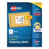 Avery® Shipping Labels W- Trueblock Technology, Inkjet Printers, 3.33 X 4, White, 6-sheet, 100 Sheets-box freeshipping - TVN Wholesale 