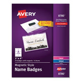 Avery® Magnetic Style Name Badge Kit, Horizontal, 4 X 3, White, 24-pack freeshipping - TVN Wholesale 