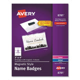 Avery® Magnetic Style Name Badge Kit, Horizontal, 4" X 3", White, 48-pack freeshipping - TVN Wholesale 