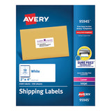 Avery® White Shipping Labels-bulk Packs, Inkjet-laser Printers, 3.5 X 5, White, 4-sheet, 250 Sheets-box freeshipping - TVN Wholesale 