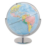 Advantus 12-inch Globe With Blue Oceans, Silver-toned Metal Desktop Base,full-meridian freeshipping - TVN Wholesale 