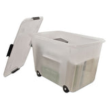 Advantus Rolling 15-gal. Storage Box, Letter-legal Files, 23.75" X 15.75" X 15.75", Clear freeshipping - TVN Wholesale 