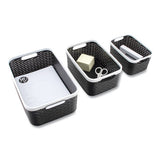 Advantus Open Lid Storage Bin, Assorted Sizes, Black-white, 3-pack freeshipping - TVN Wholesale 