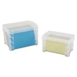 Advantus Super Stacker Storage Boxes, Holds 400 3 X 5 Cards, 6.25 X 3.88 X 3.5, Plastic, Clear freeshipping - TVN Wholesale 