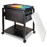 Advantus Folding Mobile File Cart, 14.5w X 18.5d X 21.75h, Clear-black freeshipping - TVN Wholesale 