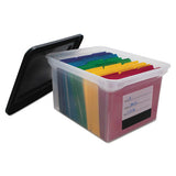 Innovative Storage Designs File Tote With Contents Label, Letter-legal Files, 17.75" X 14" X 10.25", Clear-black freeshipping - TVN Wholesale 