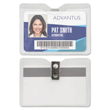 Security Id Badge Holder, Horizontal, 3.5 X 4.25, Frosted Transparent, 50-box