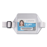 Horizontal Arm Badge Holder, 5.5 X 3.88, Textured Clear-white, 12-box