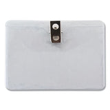 Advantus Id Badge Holder With Clip, Horizontal, 4.13 X 3.38, Frosted Transparent, 50-pack freeshipping - TVN Wholesale 