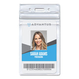 Resealable Id Badge Holder, Vertical, 3.68 X 5, Frosted, 50-pack