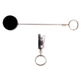 Advantus Heavy-duty Retractable Id Card Reel, 18 1-2" Extension, Black-chrome, 6-pack freeshipping - TVN Wholesale 