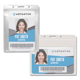 Pvc-free Badge Holders, Vertical, 3.5 X 5.13, Frosted Transparent, 50-pack