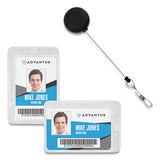 Advantus Antimicrobial Id And Security Badge With Cord-reel Combo Pack, Horizontal, 4.13 X 2.88, Frosted Transparent, 20-pack freeshipping - TVN Wholesale 