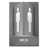 Advantus Pop-out Ada Sign, Men, Tactile Symbol-braille, Plastic, 6 X 9, Gray-white freeshipping - TVN Wholesale 