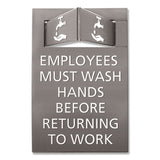 Advantus Pop-out Ada Sign, Wash Hands, Tactile Symbol, Plastic, 6 X 9, Gray-white freeshipping - TVN Wholesale 