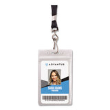 Resealable Id Badge Holder, Lanyard, Vertical, 3.68 X 5, Frosted, 20-pack