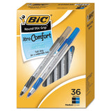 BIC® Round Stic Grip Xtra Comfort Ballpoint Pen, Easy-glide, Stick, Medium 1.2 Mm, Blue Ink, Gray-blue Barrel, Dozen freeshipping - TVN Wholesale 