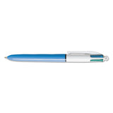 BIC® 4-color Multi-function Ballpoint Pen, Retractable, Medium 1 Mm, Black-blue-green-red Ink, Blue Barrel freeshipping - TVN Wholesale 