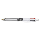 BIC® 4-color 3 + 1 Multi-color Ballpoint Pen-pencil, Retractable, 1 Mm Pen-0.7 Mm Pencil, Black-blue-red Ink, Gray-white Barrel freeshipping - TVN Wholesale 