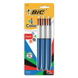 BIC® 4-color Multi-color Ballpoint Pen, Retractable, Medium 1 Mm, Black-blue-green-red Ink, Blue Barrel, 3-pack freeshipping - TVN Wholesale 