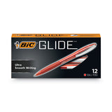 BIC® Glide Ballpoint Pen, Retractable, Medium 1 Mm, Red Ink, Red Barrel, Dozen freeshipping - TVN Wholesale 