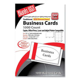 Printable Microperf Business Cards, Copier-inkjet-laser-offset, 2 X 3.5, White, Bristol, 1,000 Cards, 10-sheet, 100 Sheets-pk