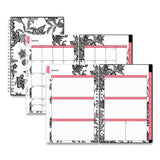 Analeis Create-your-own Cover Weekly-monthly Planner, Floral Artwork, 8 X 5, White-black Cover, 12-month (jan To Dec): 2022