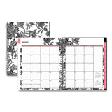 Analeis Monthly Planner, Analeis Floral Artwork, 10 X 8, White-black Cover, 12-month (jan To Dec): 2022
