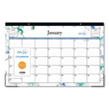 Blue Sky® Lindley Desk Pad, Floral Artwork, 17 X 11, White-multicolor Sheets, Black Binding, Clear Corners, 12-month (jan-dec): 2022 freeshipping - TVN Wholesale 